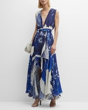 Mes Demoiselles Caspienne Sleeveless Botanical-Print Maxi Dress