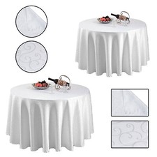 Nappe Ronde Damassée Blanche