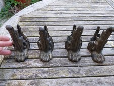 BRONZE FEET ANTIQUE FURNITURE ORNAMENT LION LEGS SET OF 4 LATE 19th century 