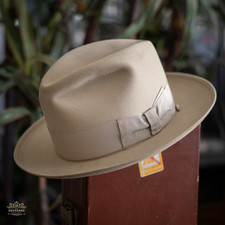 Vintage 50s Borsalino Qualita Superiore Gorasgu Fedora Hat 7 1/4 Crema Cavanagh
