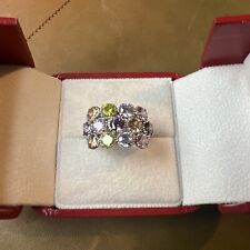 Silver ring multicolored stones size 52 ref I406