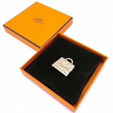 Pendentif Hermes Cadena Curiosite Micro Kelly Bag Charm Top plaqué or avec bo...