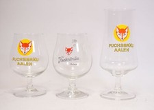 3 pcs Bundle Fuchsbräu Aalen Beer Glasses Tulips Pilsglas Collector