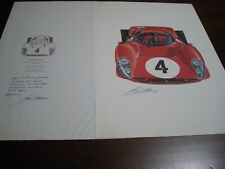 FERRARI P4 LITHOGRAPH WITH SIGNATURE AUTHOR " PAOLO D'ALESSIO " L.EDITION N.9\39