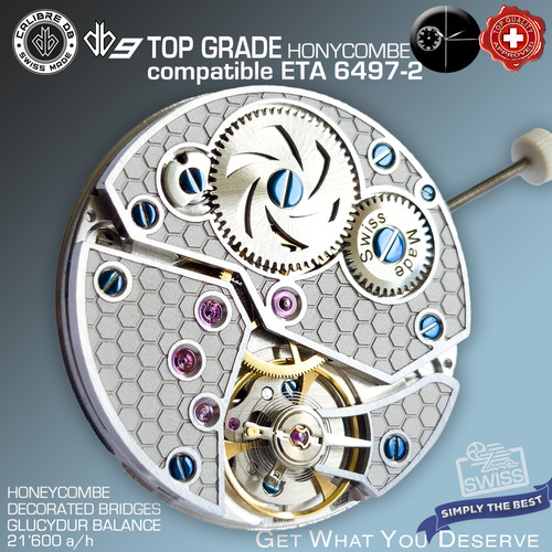 Movement calibre db9 - db9, rhodium