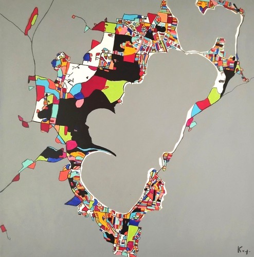 Tableau peinture carte - peinture,,