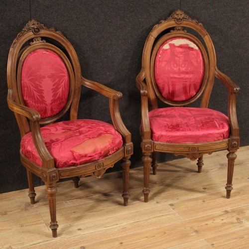 Paire fauteuils anciens - paire,