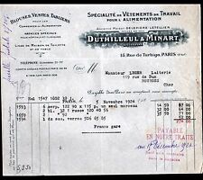 PARIS (II°) BLOUSES & APRONS / WORK CLOTHES ""DUTHILLEUL & MINART"" 1924