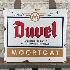 DUVEL Enamel Sign 16.9x15x0.8" (43x38x1cm) Nice Old-Looking Collector Beer Decor