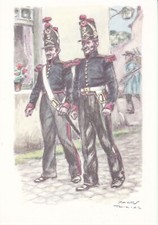 Carte Militaire Uniforme Belge Artillerie de la milice montée Conducteurs 1830
