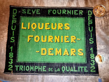 Ancien tapis de jeux publicitaire - FOURNIER DEMARS -45x58cm- Taches & déchirure