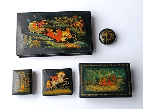 Lot boites laque - , ussr