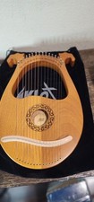 AKLOT Lyre Harp 16 String Solid Mahogany with Pickup Tuning Harmer Carry Bag 