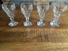 VAL ST LAMBERT CRISTAL  LALAING 4 VERRE LIQUEUR BOURGOGNE