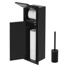 Module d'armoire encastré pour brosse WC porte-papier fermé 200x600mm acier noir