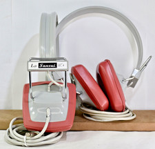 Vintage SANSUI SS-1 Headphones Hi-Fi Stereo Salmon Pink 1970's - Near Mint