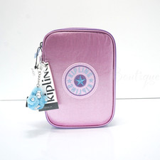 Kipling 100 Pens Case Pencil Accessory Polyamide KI9232 RainbowPop Pink Metallic