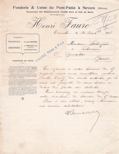 Nevers fondeur faure 1918 - fondeur,