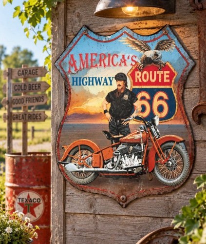 Plaque murale route - plaque, moto