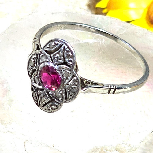 Bague art déco - art, blanc