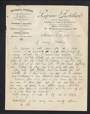 MONTDIDIER (80) MARBLE SCULPTOR ENGRAVER "LEFRANC & ROBILLARD" in 1922