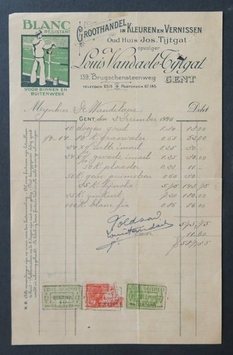 Facture belgique 1926 - belgique, gent