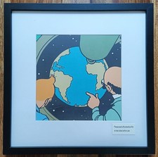 Cadre TINTIN FUSEE LUNE 30x30