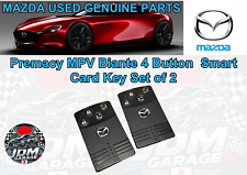 Mazda Genuine Premacy MPV Biante 4 Button  Smart Card Key Set of 2 used
