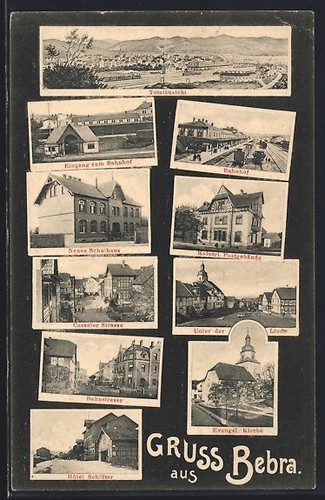 Carte postale bebra - postale, gare