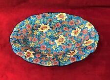 Antique LONGWY Enamel Oval Cup / Basket / Basket Signed 34cm Bread