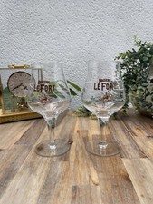 Set of 2 large standing glasses for advertising beer Brasserie Le Fort 50cl