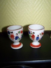 Lot 2 Coquetiers Anciens  Porcelaine Chinois Japon Décor Geishas