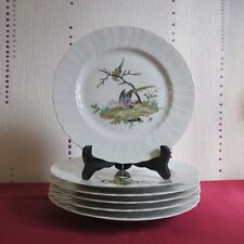 6 Bernardaud Limoges Porcelain Flat Plates Model Seals Bird Decor