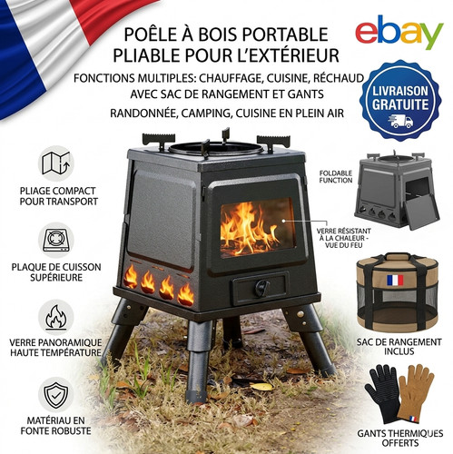Poêle bois portable - poêle,