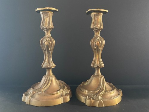 Paire bougeoirs louis - paire,