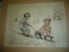 ANTIQUE ENGRAVING GERMAINE BOURET COURAGE TOTOR I'LL HELP YOU IN THE DESCENT
