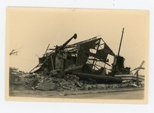 PHOTO, collapsed metal shed destruction fire frame