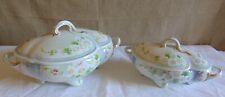 ONE SOUP BOWL AND A VEGETABLE EARTHENWARE KG LUNEVILLE MODEL APPLE TREE ART NOUVEAU 1900
