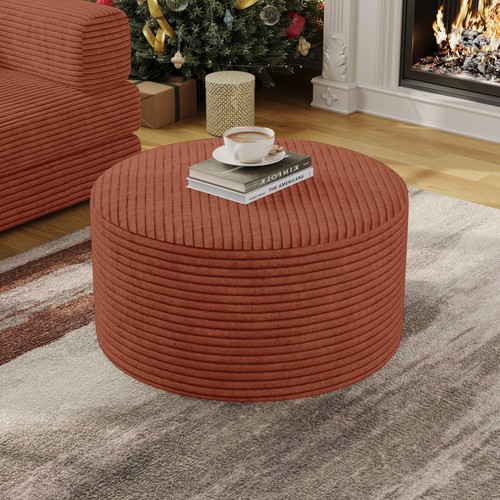 Round ottoman corduroy - round, ottoman,corduroy