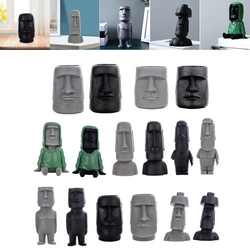 Sculpture tête moai - de,