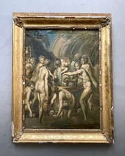 Scène de bain, huile sur