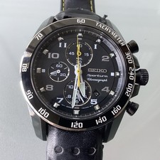 Seiko Sportura Chronograph Alarm Black Diver Men’s Watch
