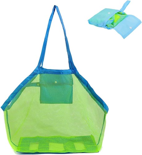 Sac maille plage vert - vert, pliable