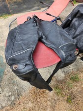 pantalon cuir moto avec sliders