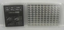 Valcambi 100 x 1 Gram Silver CombiBar (100 Grams) - in Assay Card