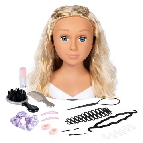 Smoby tete coiffer blonde - tete,