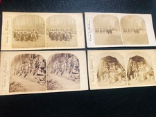 Camp de Châlons 1857 4 photos Stéréo Vintage albuminées cordonnier