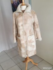 MANTEAU LONG Fourré - Imitation Peau Daim - Taille 38