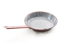 1 X Ancienne Poêle Marron Émail Poêle Vintage Décor Cuisine Poêle À Frire