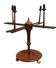 Rouet dévidoir métier à tisser de dentellière en bois ; pieds marbre XIXÈME 